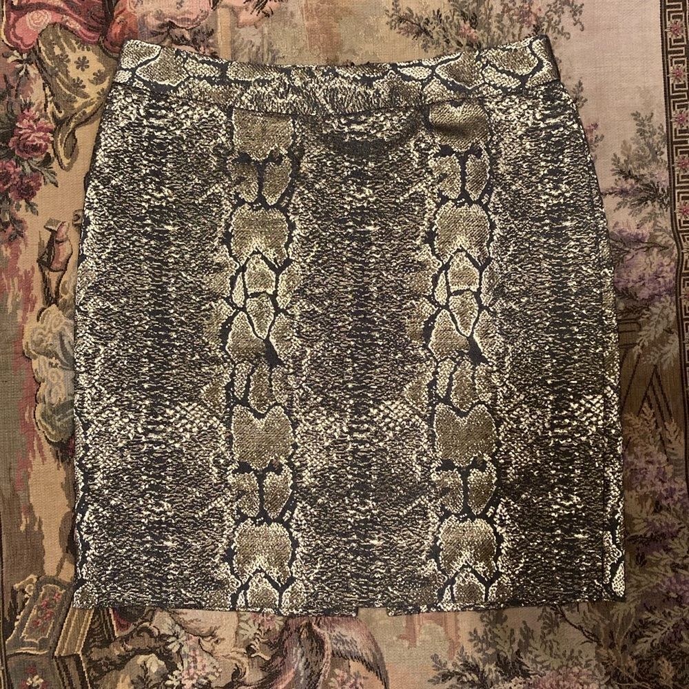 Metallic Gold Snake Skin Skirt